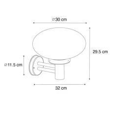 QAZQA Gartenbeleuchtung|Außenwandleuchten*Moderne Außenwandleuchte schwarz mit Glas - Elly