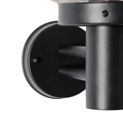 QAZQA Gartenbeleuchtung|Außenwandleuchten*Moderne Außenwandleuchte schwarz mit Glas - Elly