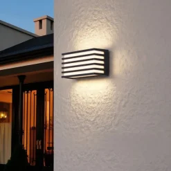 QAZQA Gartenbeleuchtung|Led-Außenleuchten*Moderne Außenwandleuchte schwarz inkl. LED IP65 - Jail