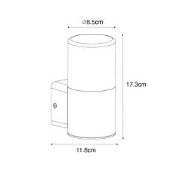 QAZQA Gartenbeleuchtung|Außenwandleuchten*Moderne Außenwandleuchte schwarz mit Rauchschirm IP44 - Odense