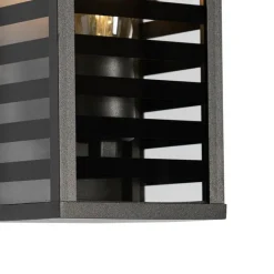 QAZQA Außenwandleuchten|Gartenbeleuchtung*Moderne Außenwandleuchte schwarz mit Rauchglas 26 cm IP44 - Reims