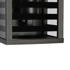 QAZQA Außenwandleuchten|Gartenbeleuchtung*Moderne Außenwandleuchte schwarz mit Rauchglas 26 cm IP44 - Reims