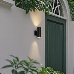 QAZQA Professional Gartenbeleuchtung|Außenwandleuchten*Moderne Außenwandleuchte schwarz 2-flammig AR70 IP44 - Duo