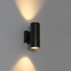 QAZQA Professional Gartenbeleuchtung|Außenwandleuchten*Moderne Außenwandleuchte schwarz 2-flammig AR70 IP44 - Duo