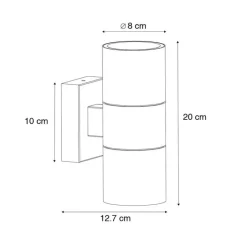 QAZQA Professional Gartenbeleuchtung|Außenwandleuchten*Moderne Außenwandleuchte schwarz 2-flammig AR70 IP44 - Duo
