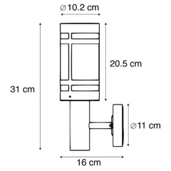 QAZQA Gartenbeleuchtung|Außenwandleuchten*Moderne Außenwandleuchte schwarz IP44 - Gleam