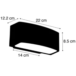 QAZQA Gartenbeleuchtung|Außenwandleuchten*Moderne Außenwandleuchte schwarz IP44 - Latina