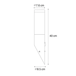 QAZQA Gartenbeleuchtung|Außenleuchten Mit Sensor*Moderne Außenwandleuchte schwarz mit Bewegungssensor IP44 - Rox