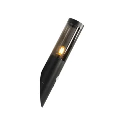 QAZQA Gartenbeleuchtung|Außenleuchten Mit Sensor*Moderne Außenwandleuchte schwarz mit Bewegungssensor IP44 - Rox