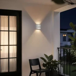 QAZQA Gartenbeleuchtung|Led-Außenleuchten*Moderne Außenwandleuchte weiß inkl. LED 2-flammig IP54 - Mal