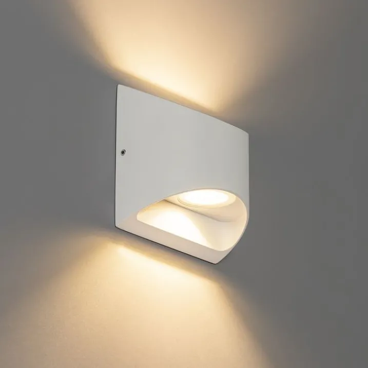 QAZQA Gartenbeleuchtung|Led-Außenleuchten*Moderne Außenwandleuchte weiß inkl. LED 2-flammig IP54 - Mal