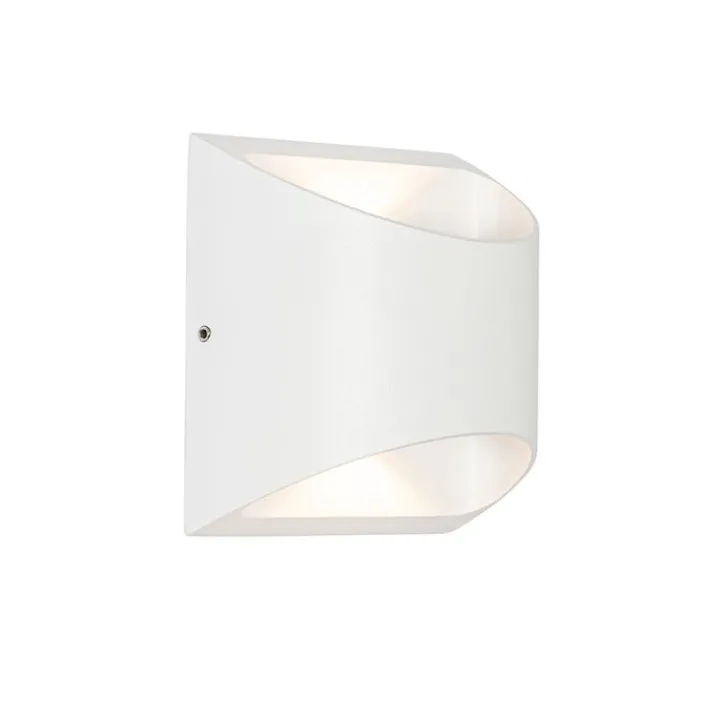 QAZQA Gartenbeleuchtung|Led-Außenleuchten*Moderne Außenwandleuchte weiß inkl. LED 2-flammig IP54 - Mal