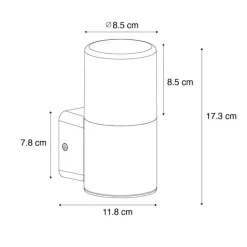 QAZQA Gartenbeleuchtung|Außenwandleuchten*Moderne Außenwandleuchte weiß mit Opalschirm IP44 - Odense