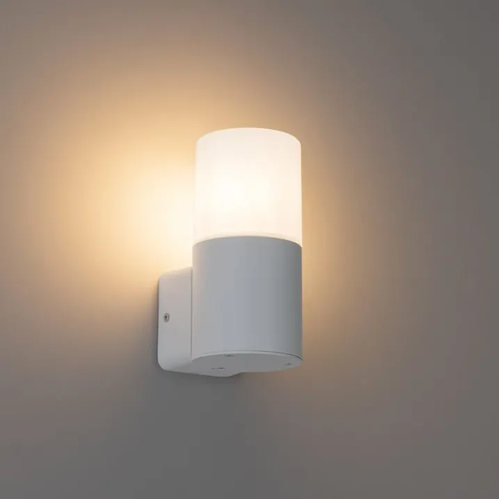 QAZQA Gartenbeleuchtung|Außenwandleuchten*Moderne Außenwandleuchte weiß mit Opalschirm IP44 - Odense