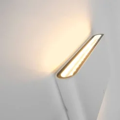 QAZQA Gartenbeleuchtung|Led-Außenleuchten*Moderne Außenwandleuchte weiß 17,5 cm inkl. LED IP65 - Batt