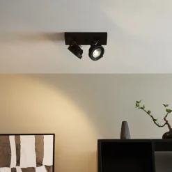 QAZQA Professional Led-Strahler|Led-Deckenleuchten*Moderne Aufbauleuchte schwarz inkl. dimmbarer LED 2-Licht - Apollo