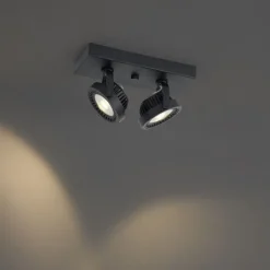 QAZQA Professional Led-Strahler|Led-Deckenleuchten*Moderne Aufbauleuchte schwarz inkl. dimmbarer LED 2-Licht - Apollo