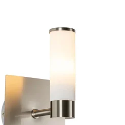 QAZQA Badezimmerlampen|Wandleuchten*Moderne Badezimmer Wandleuchte Stahl IP44 - Bath