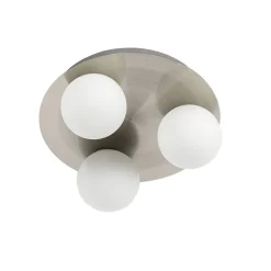 QAZQA Badezimmerlampen|Deckenleuchten Außen*Moderne Badezimmer-Deckenleuchte Stahl 3-flammig - Cederic