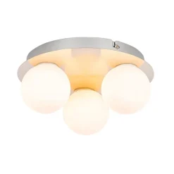 QAZQA Badezimmerlampen|Deckenleuchten Außen*Moderne Badezimmer-Deckenleuchte Stahl 3-flammig - Cederic