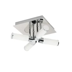 QAZQA Badezimmerlampen|Deckenleuchten Außen*Moderne Badezimmer-Deckenleuchte Chrom 4-flammig IP44 - Bath