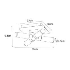 QAZQA Badezimmerlampen|Deckenleuchten Außen*Moderne Badezimmer-Deckenleuchte Chrom 4-flammig IP44 - Bath