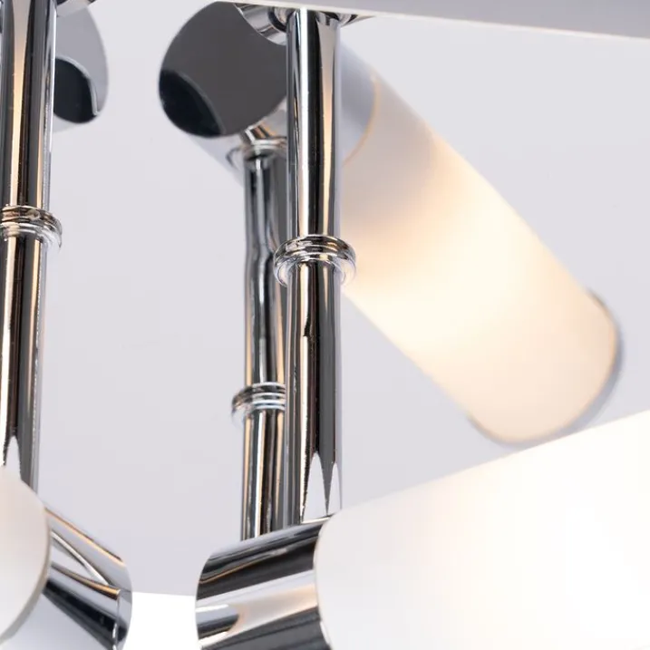 QAZQA Badezimmerlampen|Deckenleuchten Außen*Moderne Badezimmer-Deckenleuchte Chrom 4-flammig IP44 - Bath