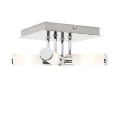 QAZQA Badezimmerlampen|Deckenleuchten Außen*Moderne Badezimmer-Deckenleuchte Chrom 4-flammig IP44 - Bath