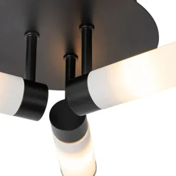 QAZQA Badezimmerlampen|Deckenleuchten Außen*Moderne Badezimmer-Deckenleuchte schwarz 3-flammig IP44 - Bath