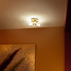 QAZQA Badezimmerlampen|Deckenleuchten Außen*Moderne Badezimmer-Deckenleuchte Messing 3-flammig IP44 - Bath