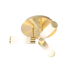 QAZQA Badezimmerlampen|Deckenleuchten Außen*Moderne Badezimmer-Deckenleuchte Messing 3-flammig IP44 - Bath