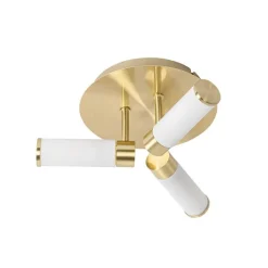 QAZQA Badezimmerlampen|Deckenleuchten Außen*Moderne Badezimmer-Deckenleuchte Messing 3-flammig IP44 - Bath