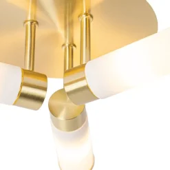 QAZQA Badezimmerlampen|Deckenleuchten Außen*Moderne Badezimmer-Deckenleuchte Messing 3-flammig IP44 - Bath