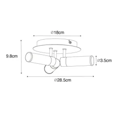 QAZQA Badezimmerlampen|Deckenleuchten Außen*Moderne Badezimmer-Deckenleuchte Messing 3-flammig IP44 - Bath