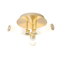 QAZQA Badezimmerlampen|Deckenleuchten Außen*Moderne Badezimmer-Deckenleuchte Messing 3-flammig IP44 - Bath