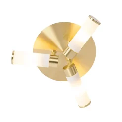 QAZQA Badezimmerlampen|Deckenleuchten Außen*Moderne Badezimmer-Deckenleuchte Messing 3-flammig IP44 - Bath