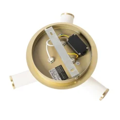 QAZQA Badezimmerlampen|Deckenleuchten Außen*Moderne Badezimmer-Deckenleuchte Messing 3-flammig IP44 - Bath