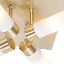 QAZQA Badezimmerlampen|Deckenleuchten Außen*Moderne Badezimmer-Deckenleuchte Messing 4-flammig IP44 - Bath