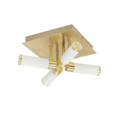 QAZQA Badezimmerlampen|Deckenleuchten Außen*Moderne Badezimmer-Deckenleuchte Messing 4-flammig IP44 - Bath