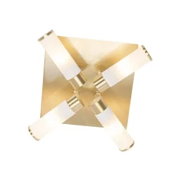 QAZQA Badezimmerlampen|Deckenleuchten Außen*Moderne Badezimmer-Deckenleuchte Messing 4-flammig IP44 - Bath