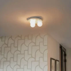 QAZQA Badezimmerlampen|Deckenleuchten Außen*Moderne Badezimmer-Deckenleuchte weiß 3-flammig - Cederic