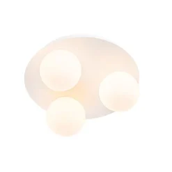 QAZQA Badezimmerlampen|Deckenleuchten Außen*Moderne Badezimmer-Deckenleuchte weiß 3-flammig - Cederic