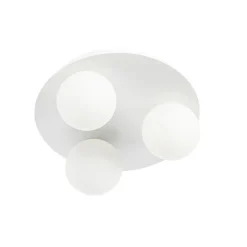 QAZQA Badezimmerlampen|Deckenleuchten Außen*Moderne Badezimmer-Deckenleuchte weiß 3-flammig - Cederic