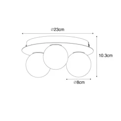 QAZQA Badezimmerlampen|Deckenleuchten Außen*Moderne Badezimmer-Deckenleuchte weiß 3-flammig - Cederic