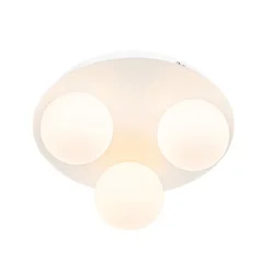 QAZQA Badezimmerlampen|Deckenleuchten Außen*Moderne Badezimmer-Deckenleuchte weiß 3-flammig - Cederic