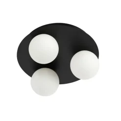 QAZQA Badezimmerlampen|Deckenleuchten Außen*Moderne Badezimmer-Deckenleuchte schwarz 3-Licht - Cederic