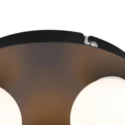 QAZQA Badezimmerlampen|Deckenleuchten Außen*Moderne Badezimmer-Deckenleuchte schwarz 3-Licht - Cederic