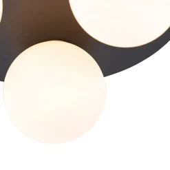 QAZQA Badezimmerlampen|Deckenleuchten Außen*Moderne Badezimmer-Deckenleuchte schwarz 3-Licht - Cederic