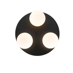 QAZQA Badezimmerlampen|Deckenleuchten Außen*Moderne Badezimmer-Deckenleuchte schwarz 3-Licht - Cederic