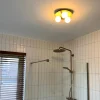 QAZQA Badezimmerlampen|Deckenleuchten Außen*Moderne Badezimmer-Deckenleuchte Messing 3-flammig - Cederic
